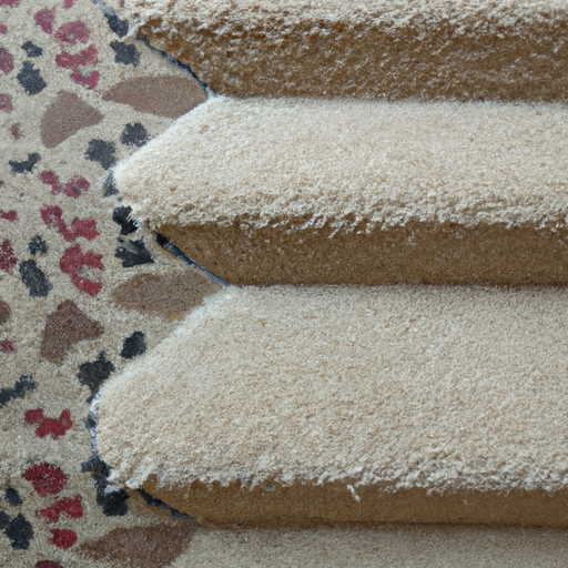 High quality and inexpensive synthetic felt covering protects stair carpet tiles,