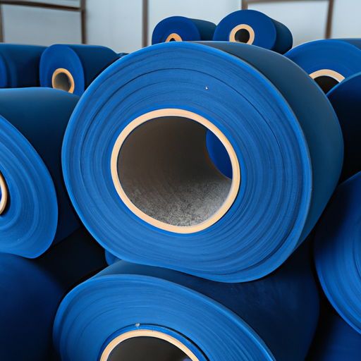 The adhesive felt roll for blue velvet fabric furniture calculated by code is produced in a Chinese factory,