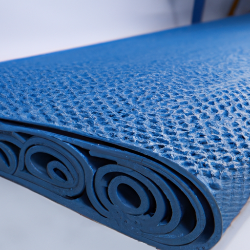 Fabric spray painted blue floor protection roll mats made in Chinese factories, coles,