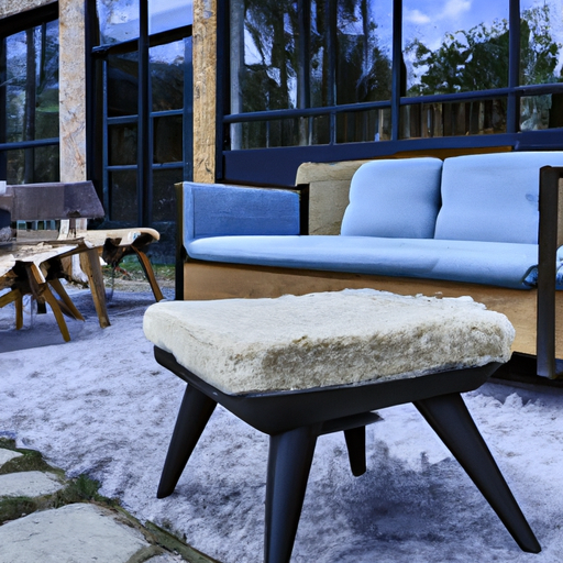 Chinese manufacturer of organic wool felt and adhesive furniture in the courtyard,