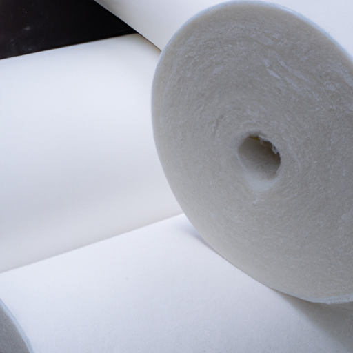 Industrial felt materials, white thin felt rolls, are processed by Chinese factories,