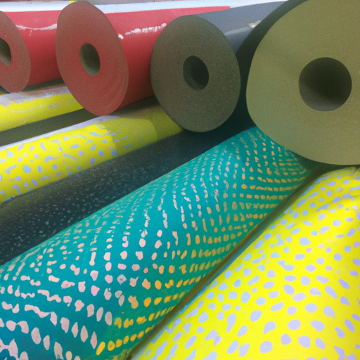 Decorative anti-slip coating to protect felt rolls and foam padding manufacturing plant